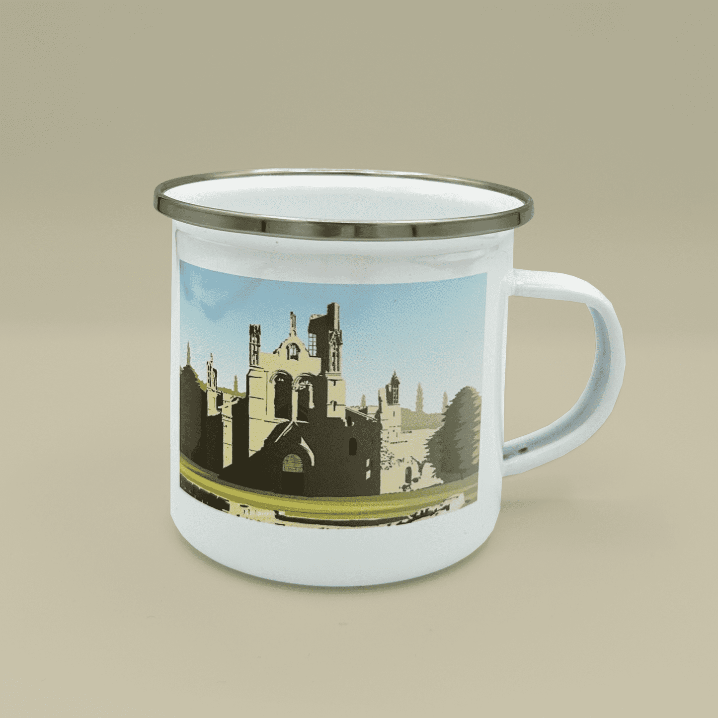 Kirkstall Abbey by Richard O'Neill Enamel Mug