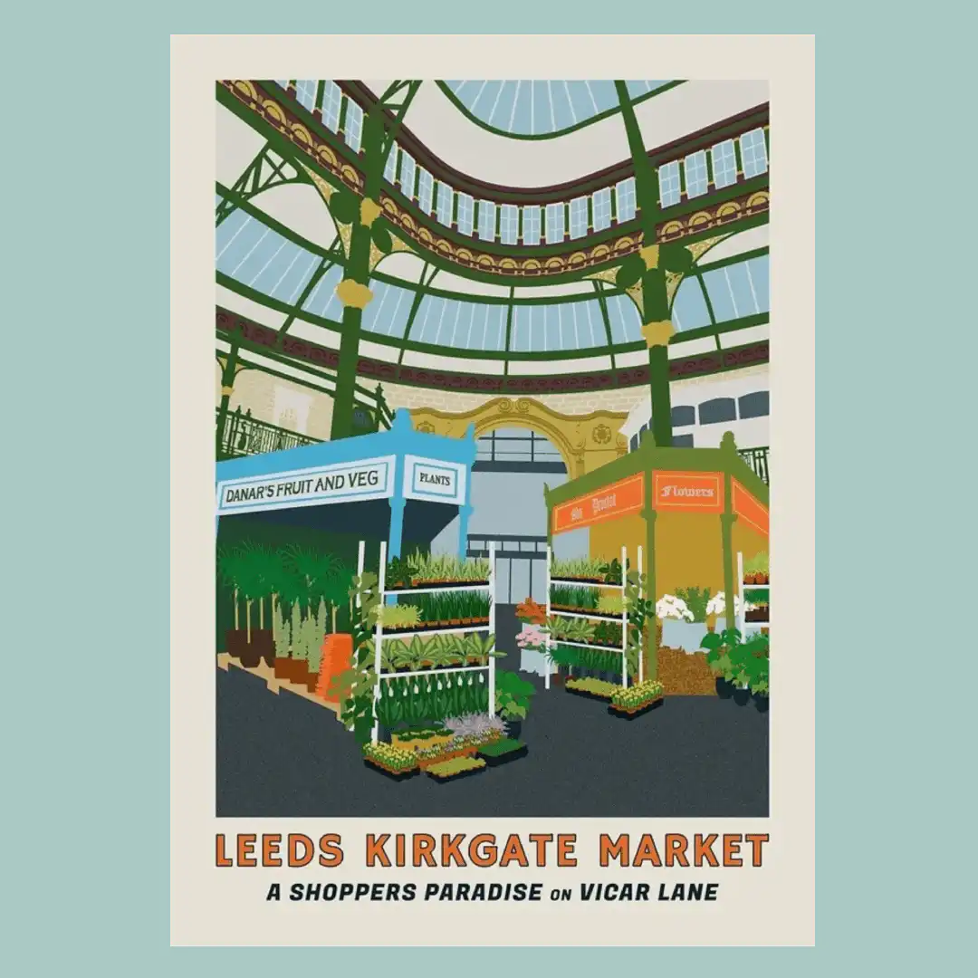 Leeds Kirkgate Market by Ellie Way A3 Print