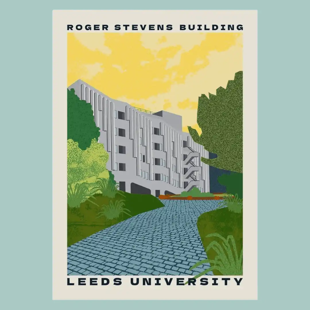 Roger Stevens Building Leeds by Ellie Way A3 Print