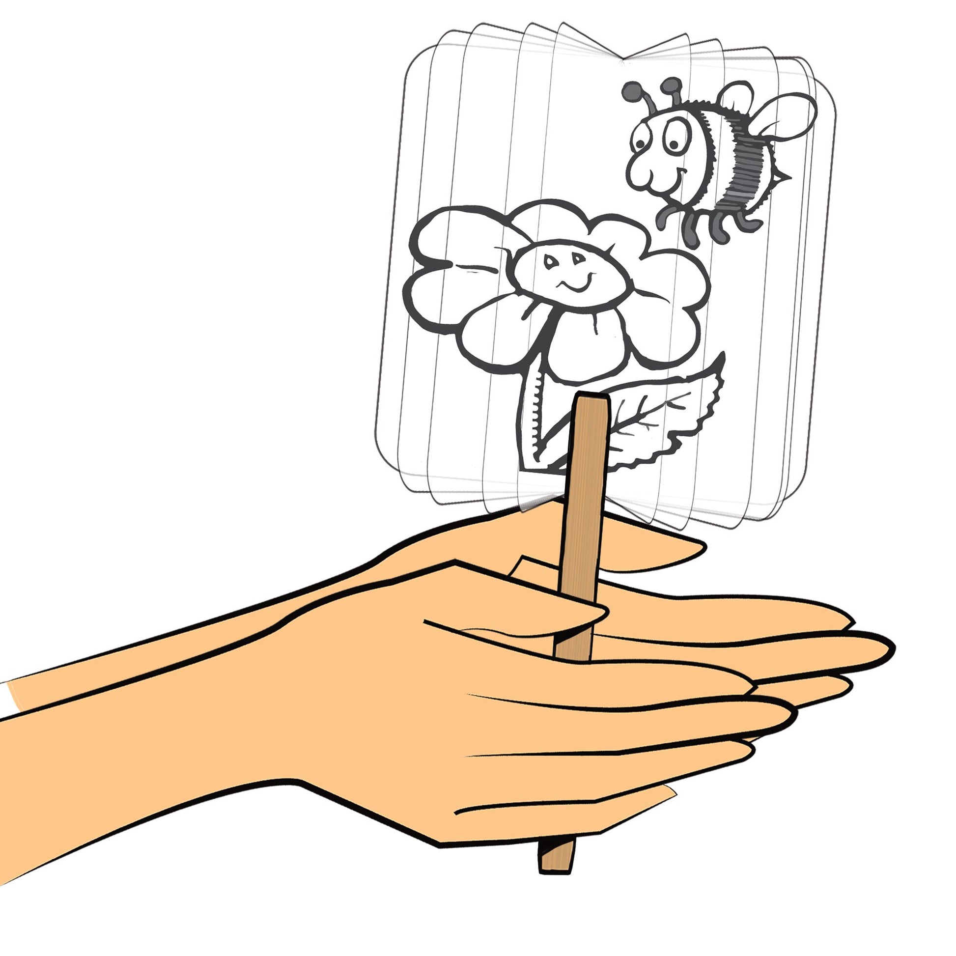 Illustrated demonstration of how to use a magic spinner toy.