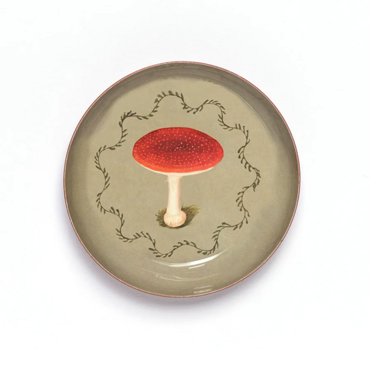 Mushroom Round Enamel Tray