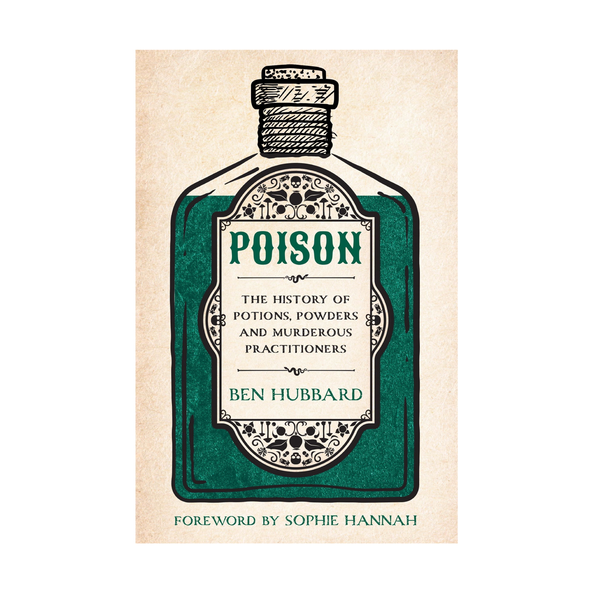 Image of the cover of the book Poison. The illustration is of an apothecary bottle containing green liquid. Image is on a white background