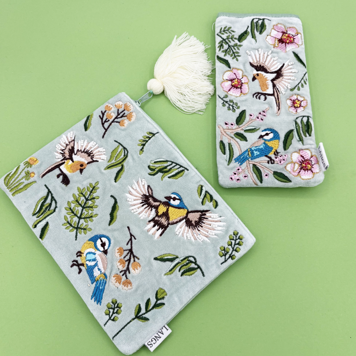 Floral Velvet Embroidered Glasses Case