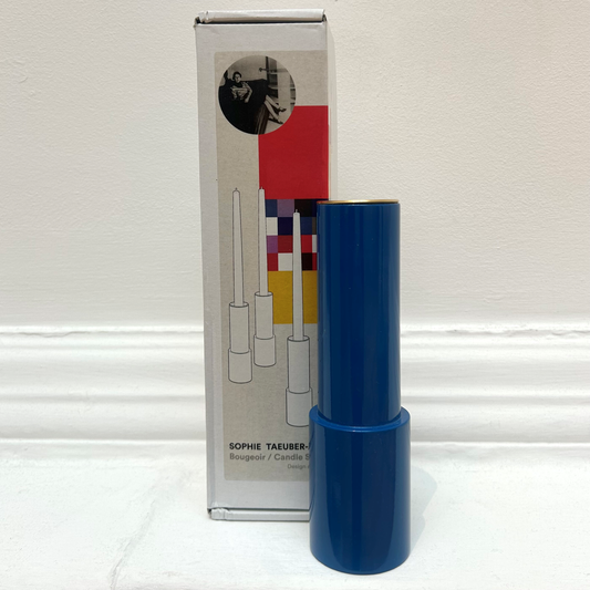 Blue Wooden Candle Holder by Sophie Taeuber-Arp