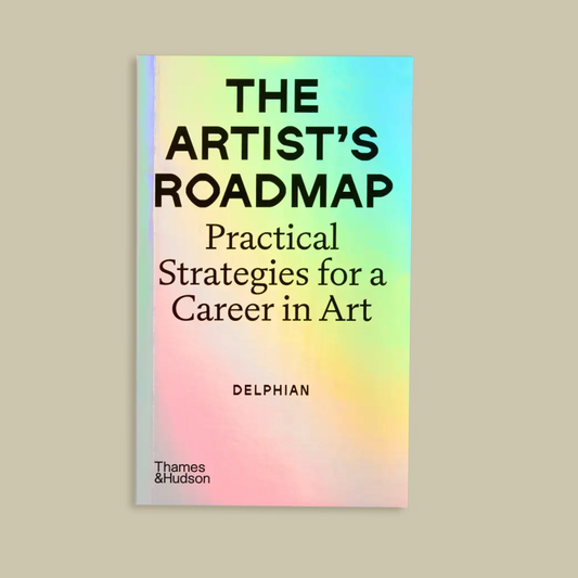 Book cover of 'The Artist's Roadmap' with a holographic design on a beige background
