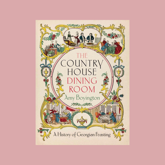 Book cover of 'The Country House Dining Room' by Amy Boyington on a pink background