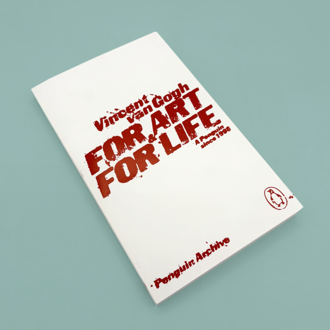 Book titled 'Vincent van Gogh: For Art for Life' by Penguin Archive on a blue background.