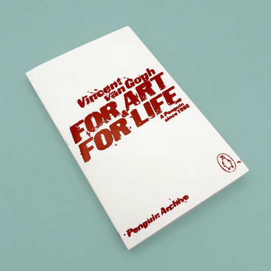 Book titled 'Vincent van Gogh: For Art for Life' by Penguin Archive on a blue background.