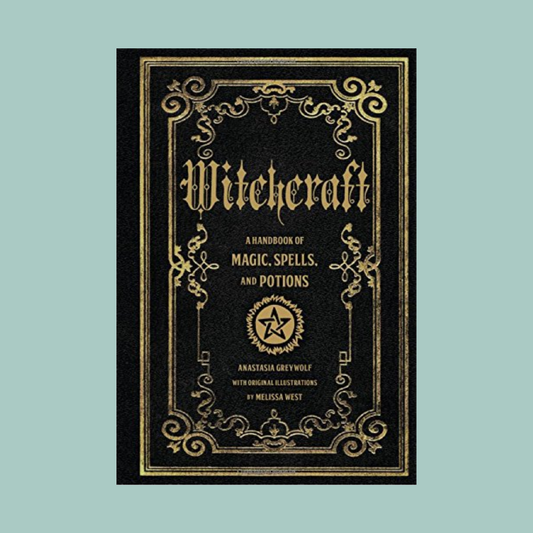 Book cover of 'Witchcraft' with decorative gold text and design on a black background